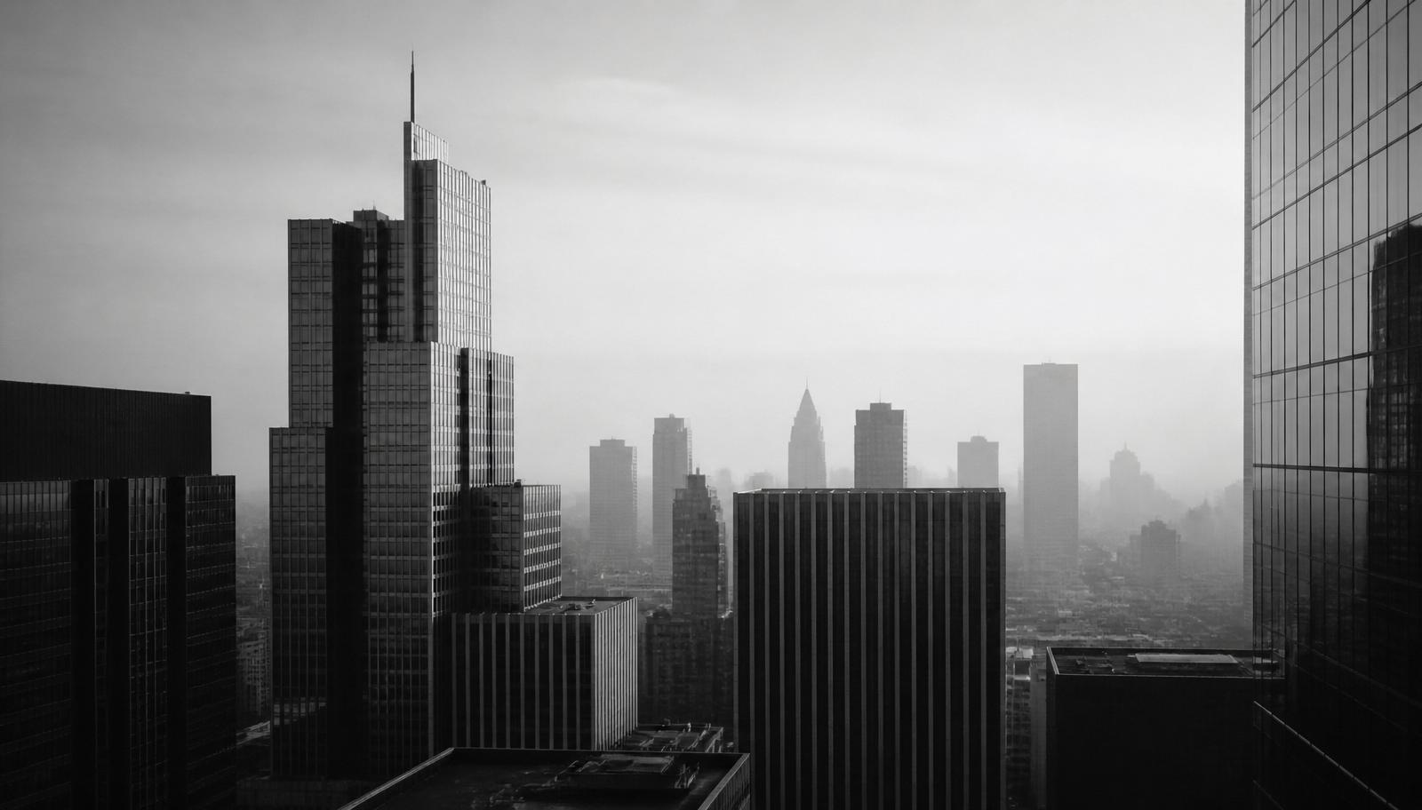 Financial district at dawn